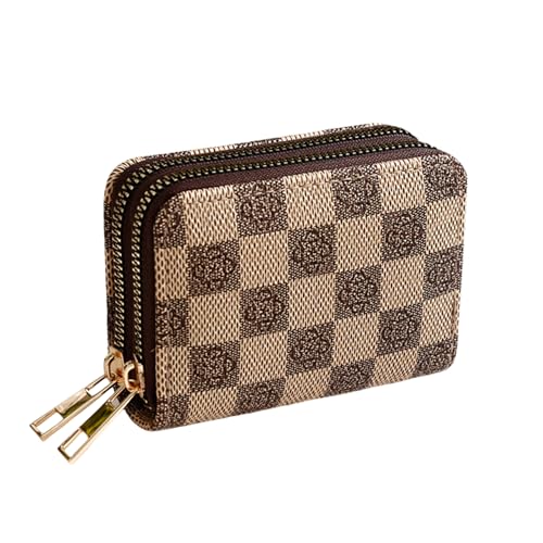 Small Credit Card Holder Wallet, Portable Multi-slot Wallets for Women, Zippered Small Coin Purse Change Holder Card Case for Women (Gray- A)