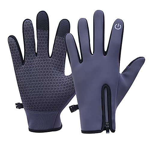 Écrans tactiles d'hiver Gants Chauds pour Le Cyclisme Gants Coupe-Vent Thermiques de qualité supérieure Sports de Plein air Cuisine Ustensiles Indispensables (Grey, L)