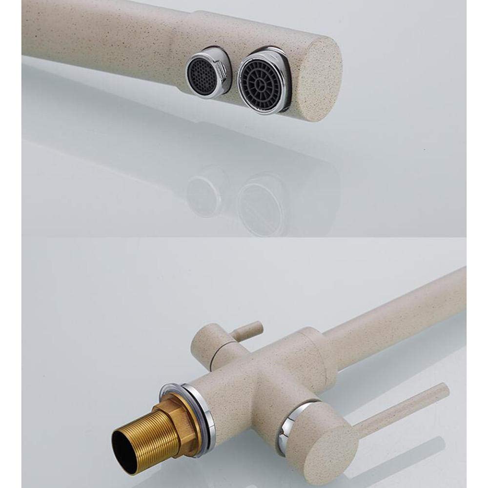 Filtro de Agua de Tres Vías Latón Rotativo Purificador de Agua Fría Y Caliente Grifo Negro, JWNNFC, Avena,