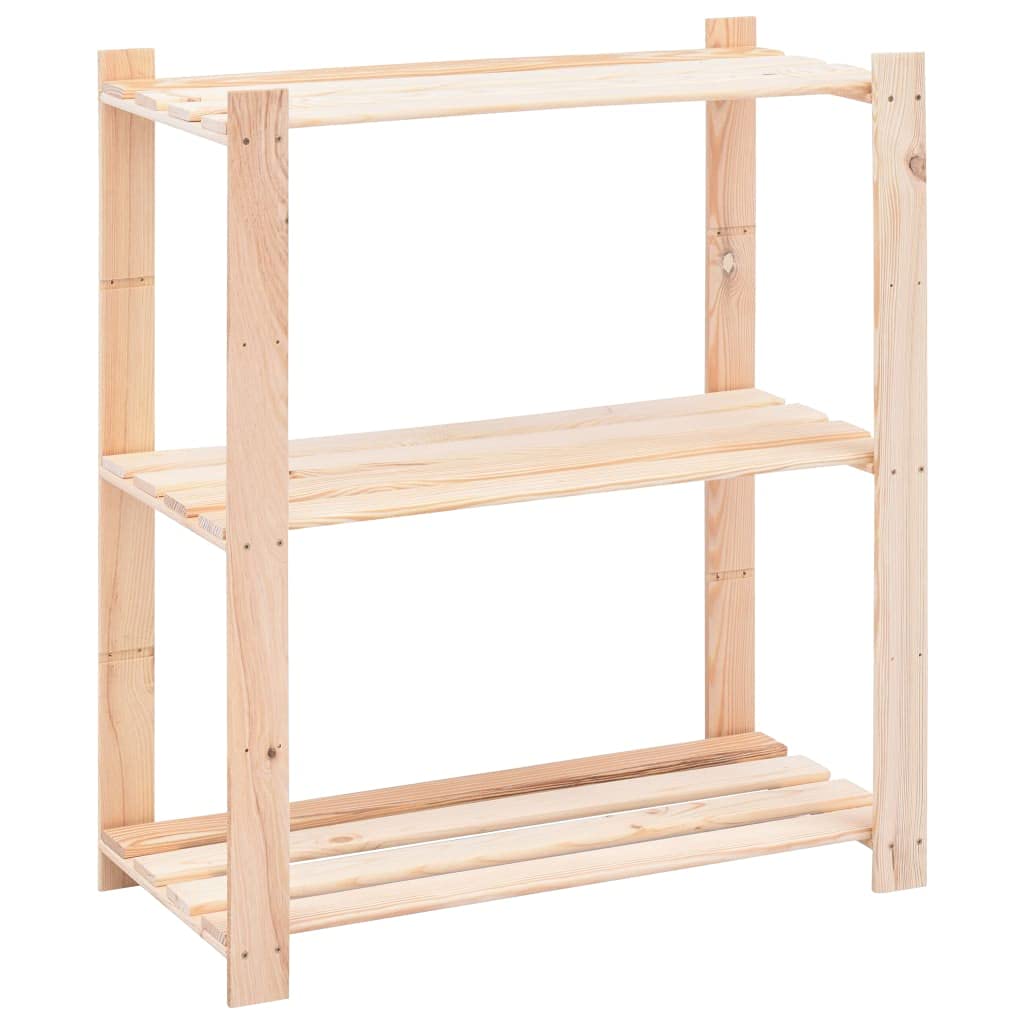 vidaXL 3X Estanterías con 3 Niveles Estantes Repisas Librería Mueble de Despacho Salon Casa 150 kg Madera de Pino Maciza