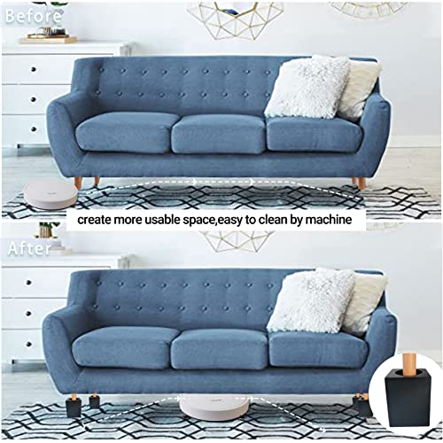Kasiden Wood Bed Risers, Furniture Risers-Heights 4.5 Inch Heavy Duty Risers For Sofa, Table, Couch Chair, Supports Up To 6,000 Lbs,(Set Of 4 Riser Black) #TOP4