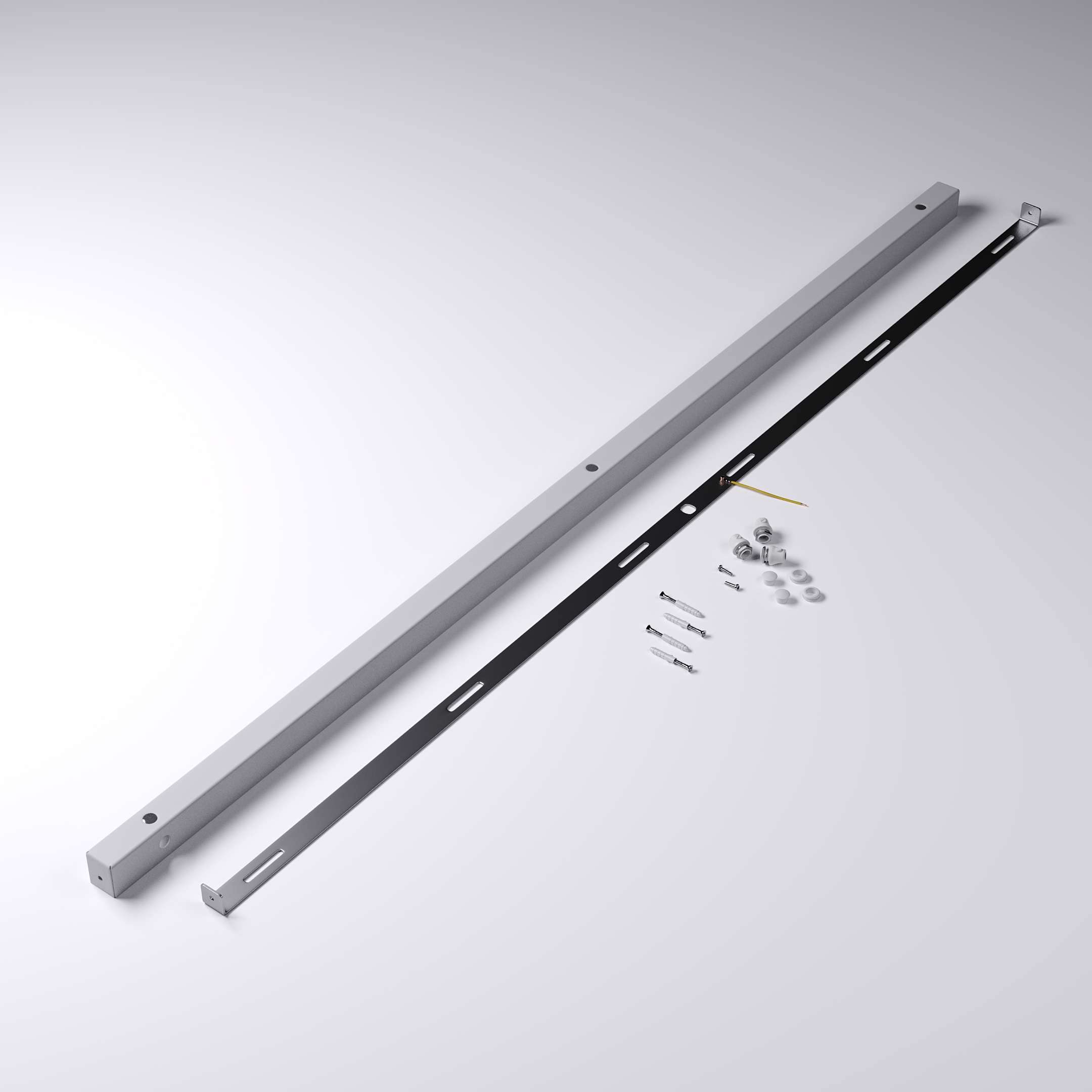 Lightstock SLIM RECTANGLE, rechteckiger Baldachin für Lampe mit 3 Kabelauslässen (L 110 x H 3.0 x B 2.5 cm), WEISS, ideal für Esstisch, inkl. WAGO-Klemmen