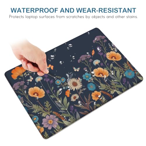 Image of DINKY 13 13.3 14 15.4 15.6 Inches Laptop Skin Sticker Decal Netbook Skin Sticker,15.6 inch Flora Universal Reusable Notebook Art Decal Protector Cover, Flowers Plants Butterflies