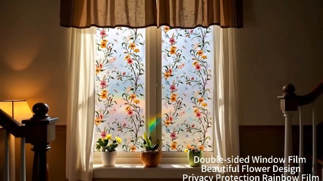 Película de ventana con diseño floral, 17.7 x 39.3 pulgadas miniatura 7