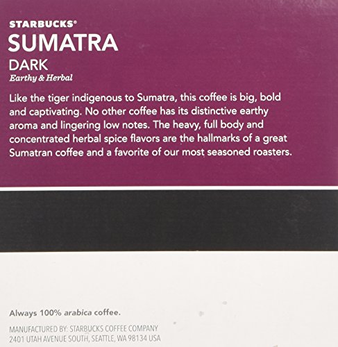 Image of Starbucks Coffee K-Cup Pods, Sumatra, 24 Count (Pack of 2)