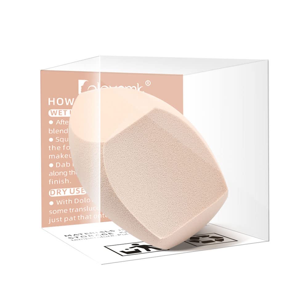 Dolovemk® | Licuadora de huevo de belleza extra grande maquillaje esponja cara base mezcla soplos, altura: 8,5 cm (seco)/10 cm (húmedo) (C3)