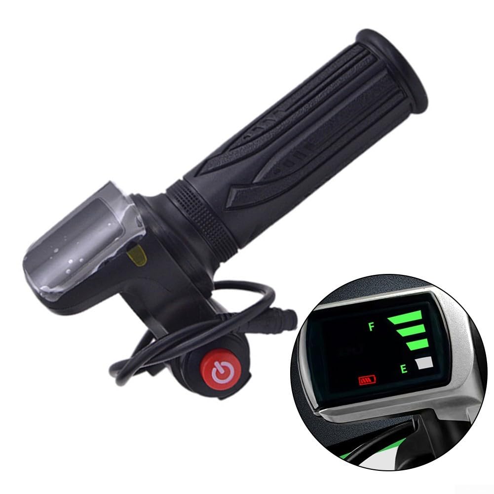 Manopola acceleratore per bici, interfaccia impermeabile a 6 pin, impugnatura per acceleratore elettrico per scooter elettrici, chiavi di avvio