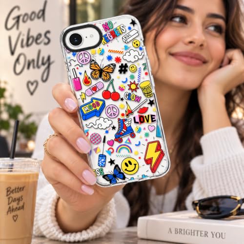 Image of SQUIF for iPhone 16e Back Case Cover Silicone Transparent Soft Design Art Printed | Camera Bump Protection (Multicolor)