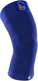 Bauerfeind Sports Compression Knee Support NBA Golden State Warriors - Lightweight Design with Gripping Zones for Basketball Knee Pain Relief & Performance (Warriors, S)