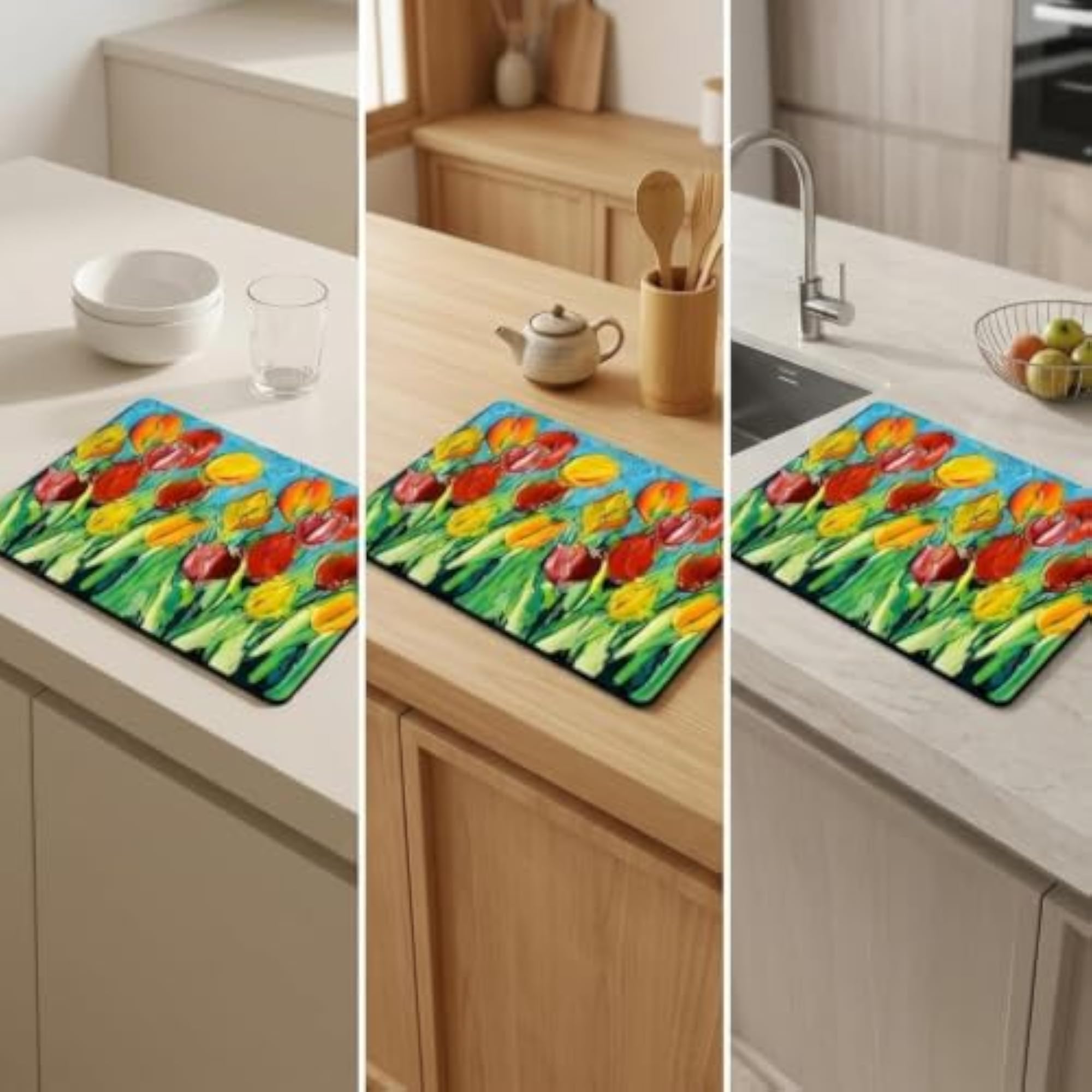 Floral Diatomaceous Earth Dish Drying Mat 40*50cm