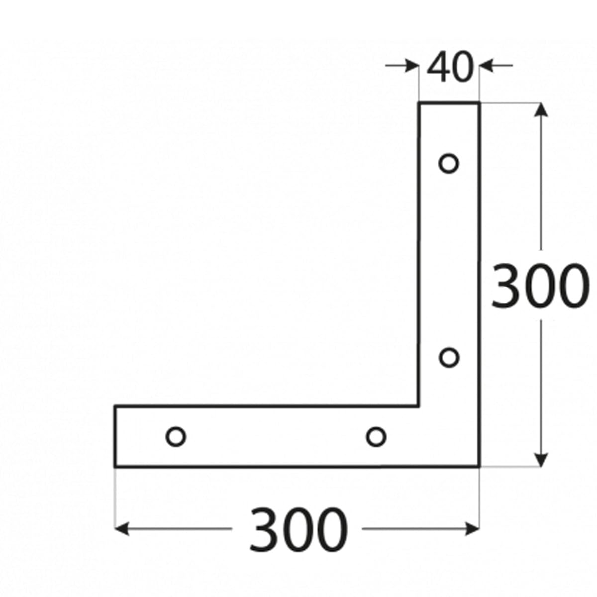 BRESKO 4-20 Stk Flachwinkel Flachverbinder Eckwinkel Winkel Bauwinkel Fensterwinkel Möbelwinkel Beschlag Verbinder Stahl verzinkt (300x300x40x4 mm, 20)