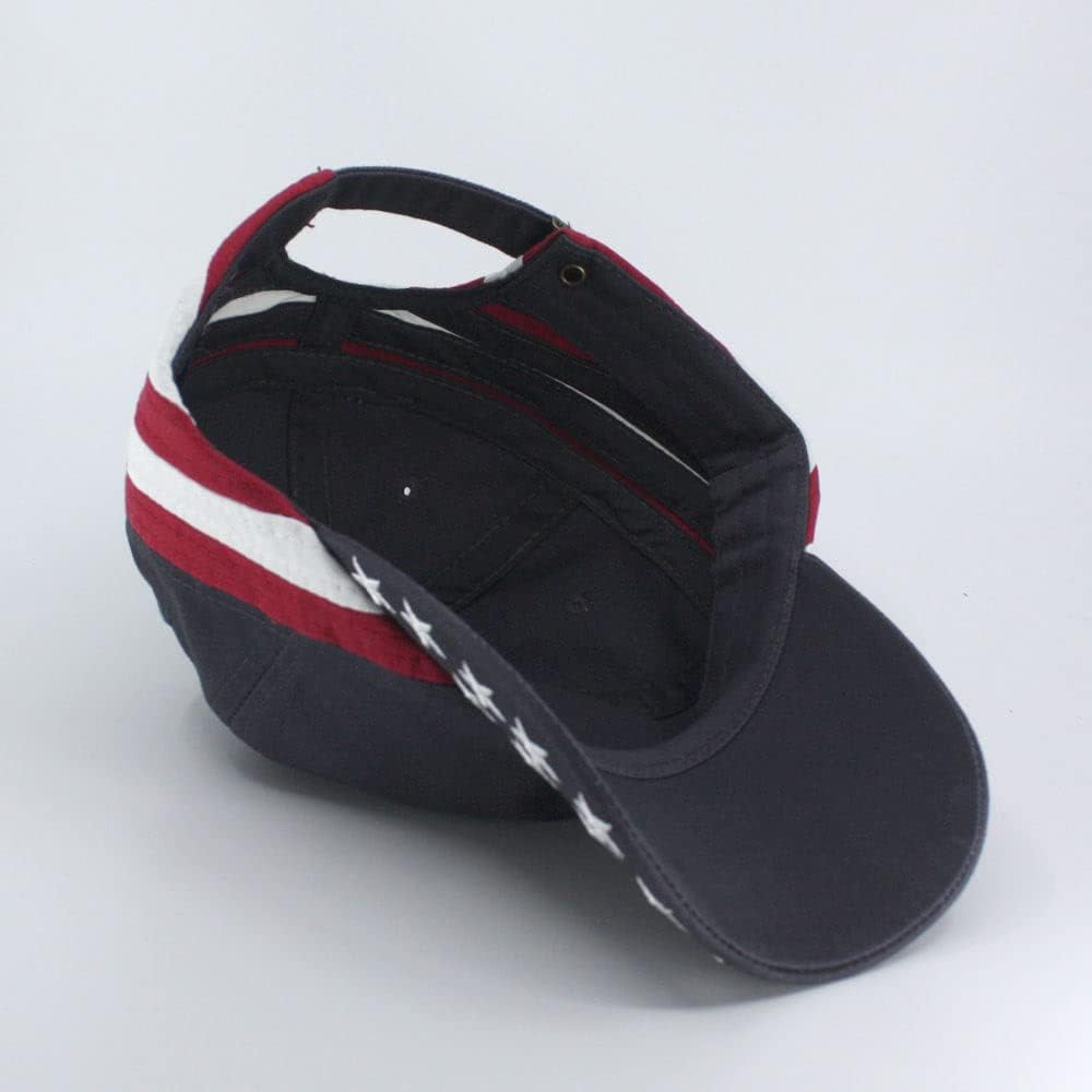 Cotton United States Flag Adjustable Baseball Cap - Image 3