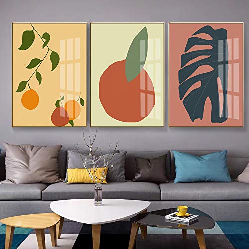 Affiche Nordique Plante Verte pour un Salon Moderne | Toile 60x80cm 3pcs