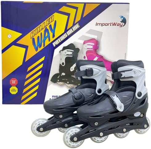 Patins 4 Rodas Inline Preto Tamanho M, Importway