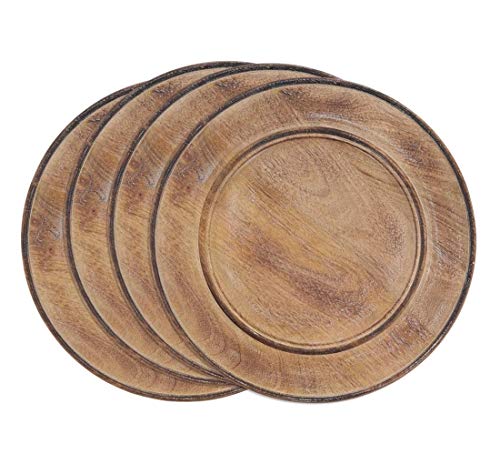 Platos Decorativos de Madera Natural Mango 13 pulg. Set x4 miniatura 4