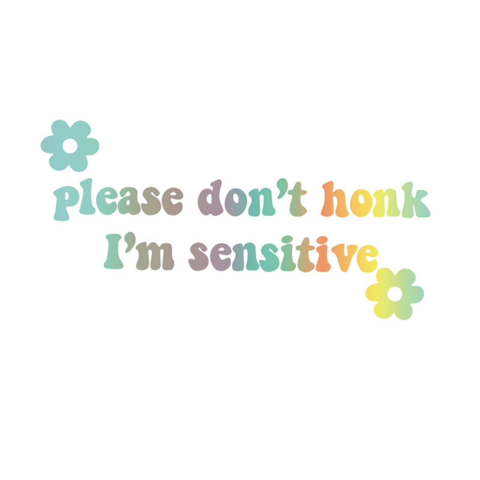 Stickers for Adults Rainbow Please Don't Honk I'm Sensitive Waterproof Vinyl