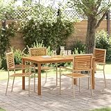 Tidyard Comedor de Jardín 4-Plazas con Mesa Rectangular y Sillas de Polietileno - Estilo Moderno, Resistente a los UV y Fácil de Limpiar Modelo LYKLYD-3365519ES
