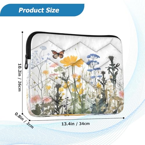 Funda para portátil con mariposas y flores 13-14 pulg miniatura 3