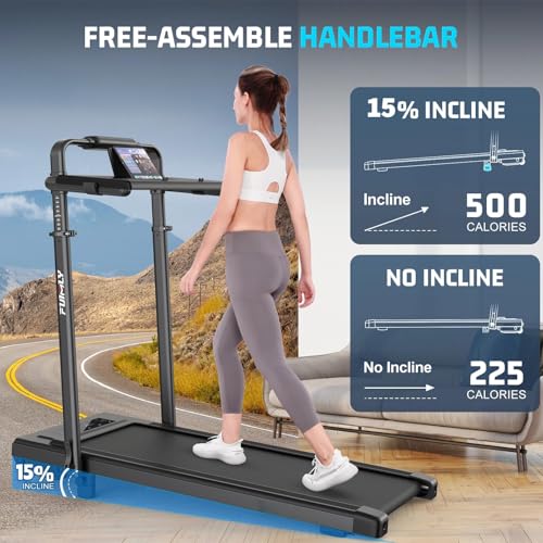 Image of ANCHEER Walking Pad Treadmill with Incline - Under Desk Treadmill, 3.5HP Portable Foldable Treadmills for Home Small Spaces, Office, Compact Running Machine with LED Display