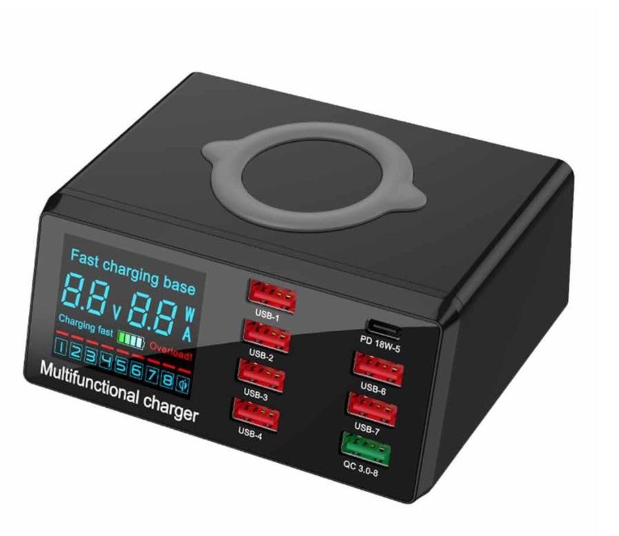 Chargeur sans fil et station 8 ports avec Qualcomm 3.0 et PD DrPhone