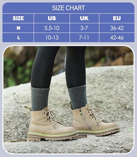 Image of DYW Womens Merino Wool Hiking Socks Thermal Warm Winter Boot Crew Socks Cushion Work Walking Gift Socks 5 Pairs