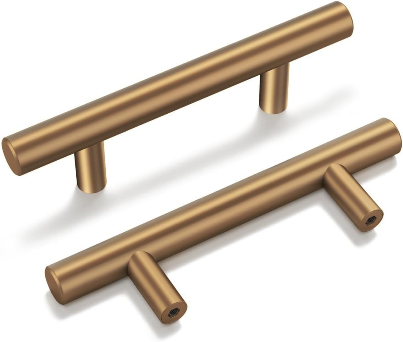 Champagne Bronze Modern Bar Pulls with Mounting Hardware