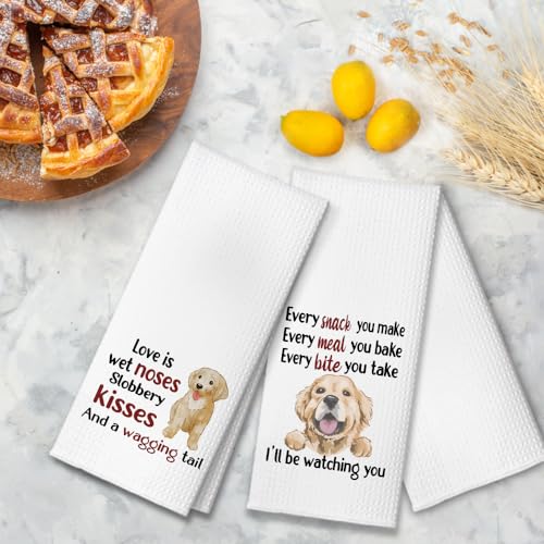 Love-is-Wet-Noses-Slobbery-Kisses-Fun-Kitchen-Towels-2-Pack-Sweet-New-House-Gifts-for-Dog-Lovers-Christmas-Birthday-Housewarming-Gifts-for-Dog-Parents-Friends-Neighbors Love is Wet Noses Slobbery Kisses Fun Kitchen Towels 2 Pack Sweet New House Gifts for Dog Lovers Christmas Birthday Housewarming Gifts for Dog Parents Friends Neighbors