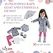 Emily Rose 18-Inch Doll Clothes 5-PC Outdoor Raincoat & Leggings Outfit Includes Matching Rain Boots and Working Umbrella - 18