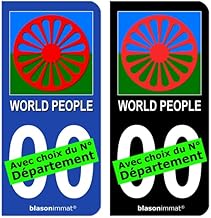 blasonimmat Autocollant Plaque d'immatriculation Romani People - Roue Drapée