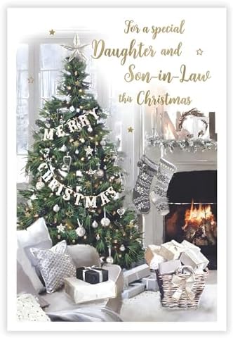 Weihnachtskarte 'To A Special Daughter And Son In Law' – Mit Glitzer, 157x235 Mm
