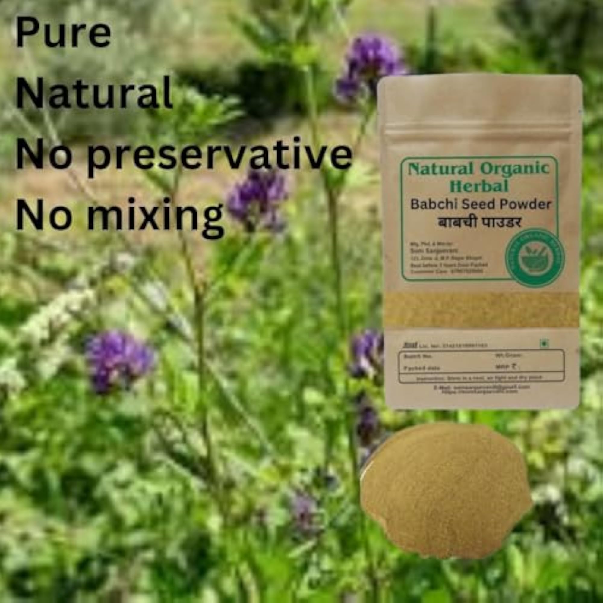 Natural Organic Herbal Babchi Seed Powder, 300g
