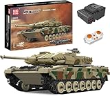 Mould King 20020 MOC Technik Panzer Leopard 2 Tiger-Panzer Ferngesteuert mit elektrischem Gyroskop und Sound Technik Transporter Tank, Technologie Klemmbausteine Bausatz （1091+ pcs）