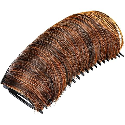PAFUWEI Puff Hair Head Cushion Hair Bump Up Comb Clip Bun Hair Fluffy Hair Styler Hair Pad Bump It Up Volume Hair Base Pads DIY Hair Styling for Women Lady Girl Beauty Tool (Brown) Cover