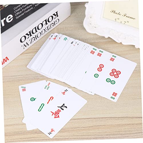 Alasum 1 Set Mini Deck of Cards Mini Playing Cards Plastic Playing Cards Chinese Tile Game Table Game Card Traditional Game Play Plastic Poker Mah-jongg Playing Cards Mahjong China Travel