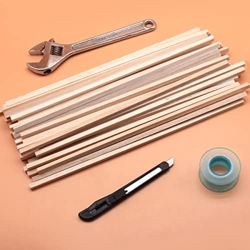 Anvin 50 Pieces Balsa Wood Sticks Square Wooden Dowels Unfinished Hardwood Strips Natural Long Woodcraft Sticks Batons for DIY Crafts Model Making (6 x 6 x 300 mm)