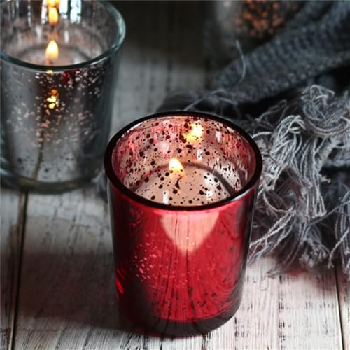 Hiseng 1 Stück Teelichthalter Glas Kerzenhalter, Votivkerzenhalter,...