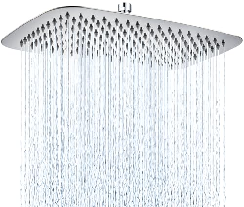 G-Promise All Metal 16 Inch Large Rain Shower Head for Ceiling or Wall