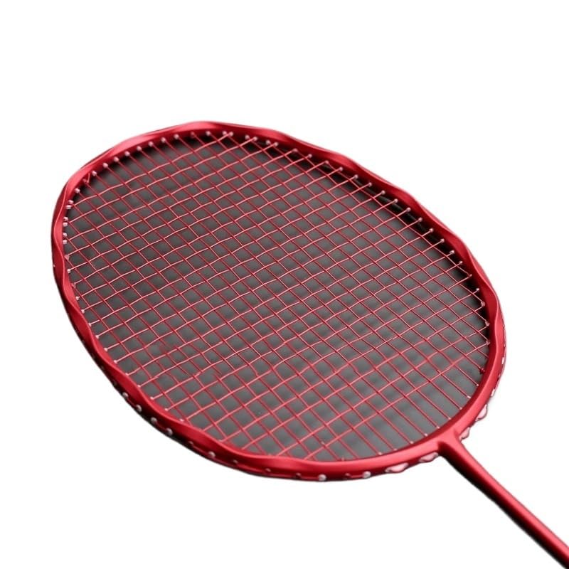 Badminton Set Racchette da Badminton in Fibra di Carbonio, Racchetta Professionale Tipo d'attacco, 22-30 libbre(Red)