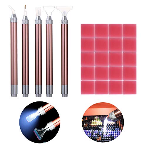 Kitcheblest 25 Pieces Diamond Painting Tools, Including 5D Diamond Painting Pens, DIY Painting Glue Clay, Cross Stich and Nail Art Accessories
