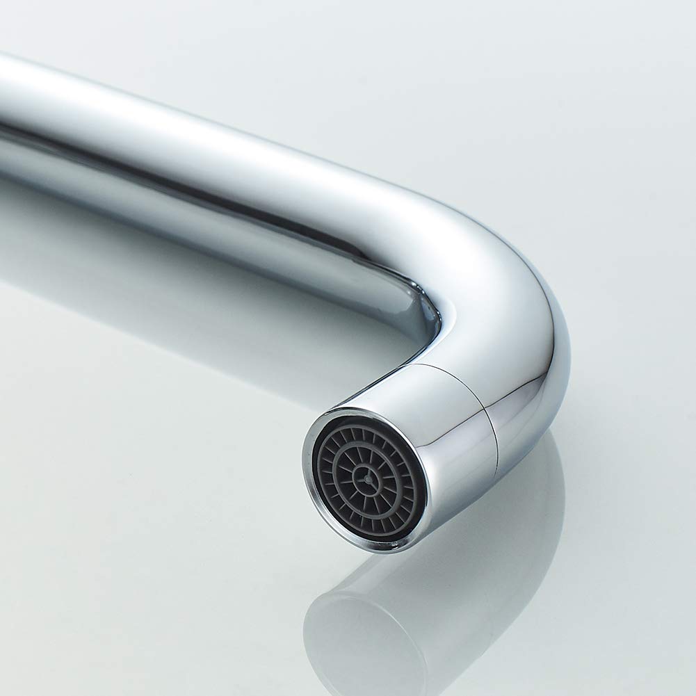 Ibergrif M22105 Grifo de Cocina con Caño Alto, Grifo para Fregadero Giratorio 360 °, Cold Start, Ahorro de Energía, Cromado