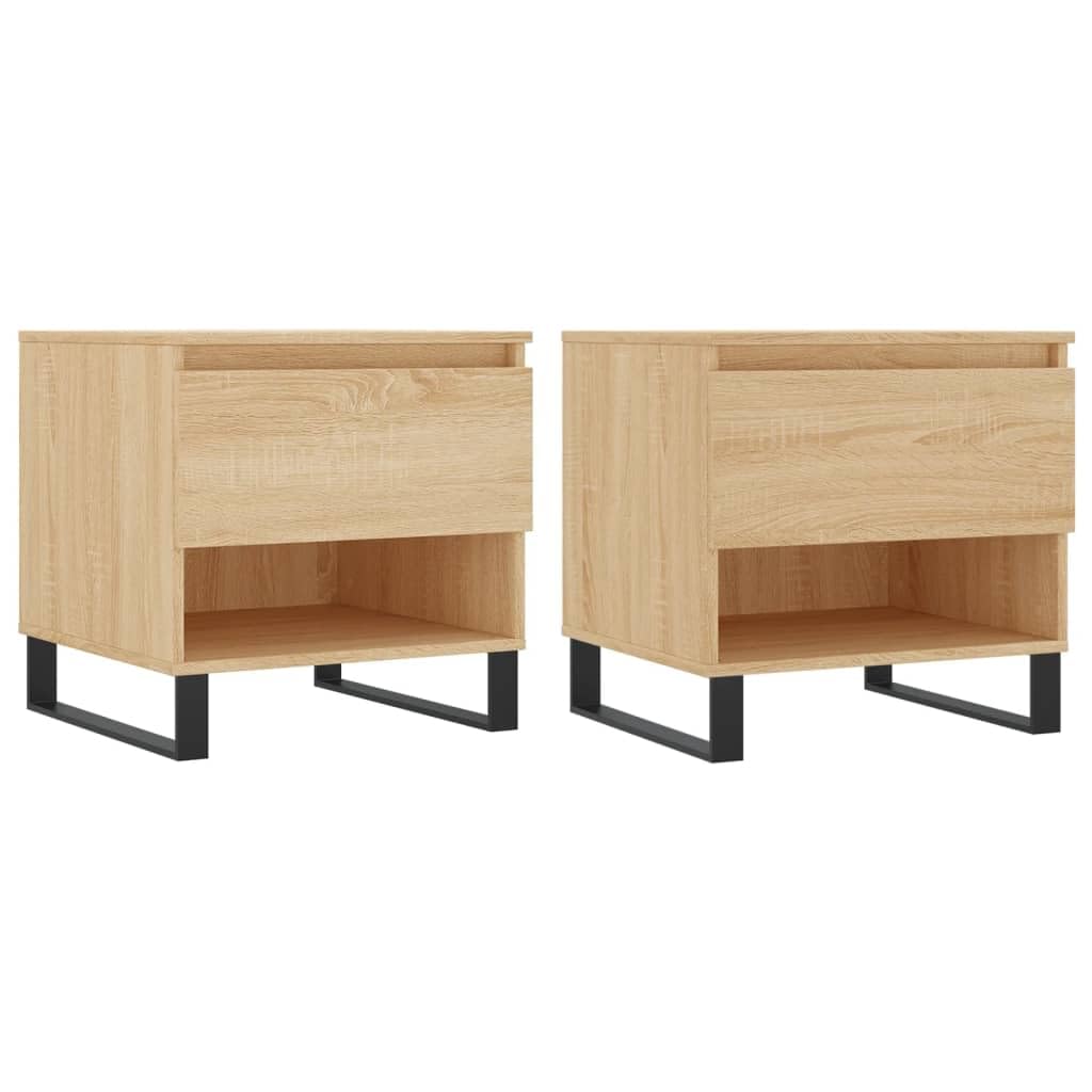 Lot de 2 tables basses chêne Sonoma 50x46x50 cm en bois et métal