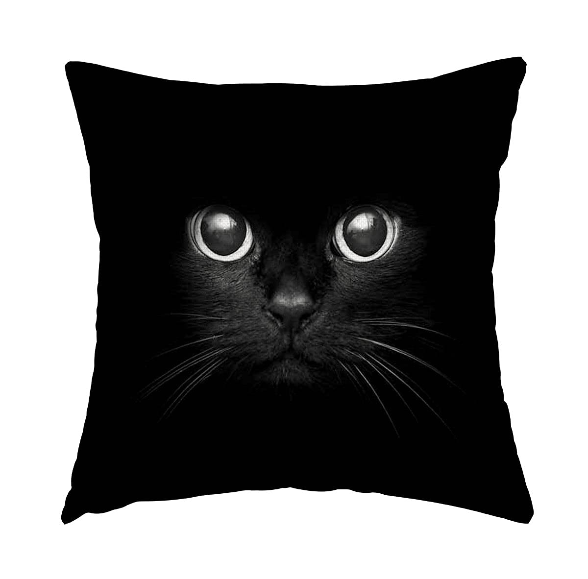 Swono You Asleep Yet Cat Pillow Cover 16x16 inches,Decorative Couch Pillow Cover for Sofa,Cotton Linen Cushion Case Indoor Outdoor Home Decoration
