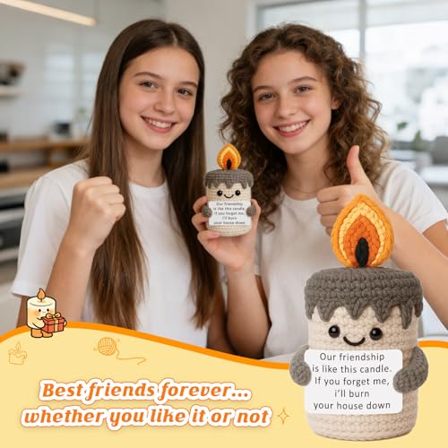 YUEYUQIU Funny Best Friend Birthday Gifts for Women Men, Handmade Crochet Candle Decor, Sarcastic Friendship Presents for Bestie Sister, Cute Birthday Christmas Gag Gift, Dark Humor Desk Accessories - Image 5
