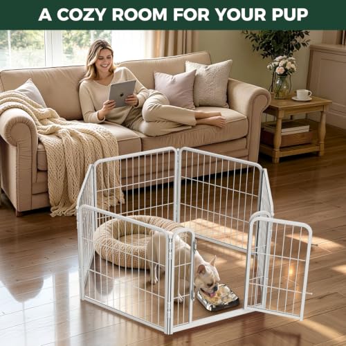 Image of FXW Homeplus Indoor Dog Playpen with Lick Mat, 24 inch H 6 Panels