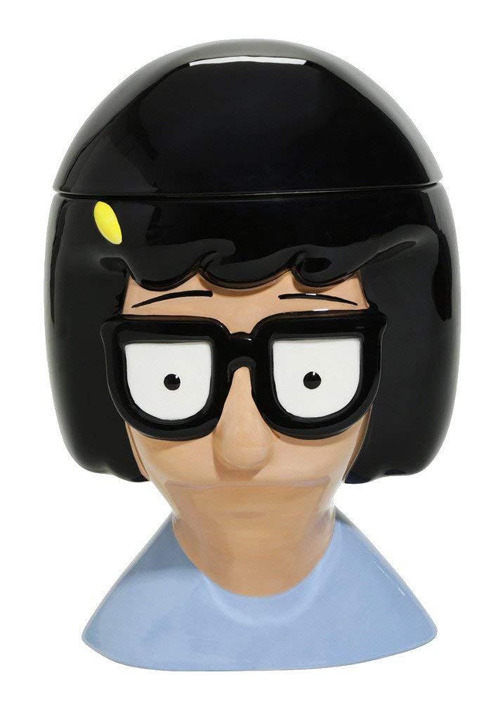 Bob's Burgers Restaurant Tina Belcher 10-Inch Cookie Jar Container with Lid | Kitchen Storage for Snacks Kids & Adults