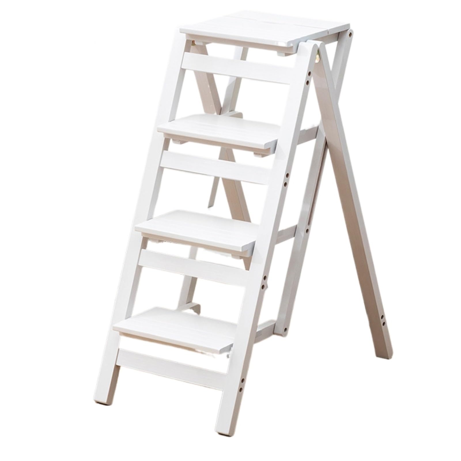 Attic Staircase Stool Wooden Folding Ladder Chair Thickened Stair Chair Portable Light Garden Tool Ladders Stable Maximum Load 337bl