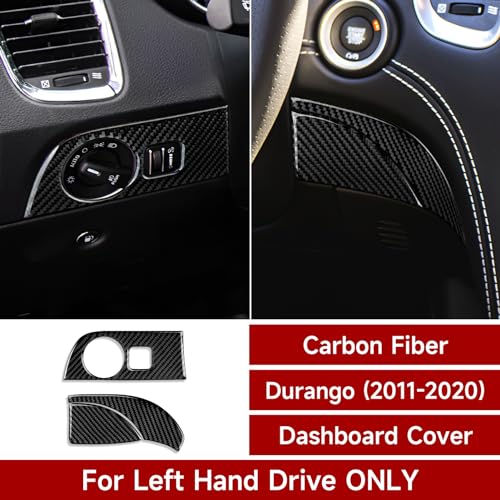 Image of Car Headlight Control Dashboard Cover Decals for 2011-2020 Dodge Durango Accessories Carbon Fiber Interior Stickers
