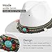 Gossifan Women's Felt Fedora Hat Wide Brim Panama Hats with Tassel-Z Belt White