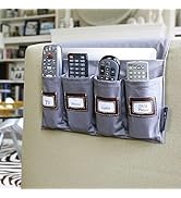 G.U.S. 5-Pocket Sofa Armrest Organizer with Custom Labels, TV Remote Control Organizer Holder for...