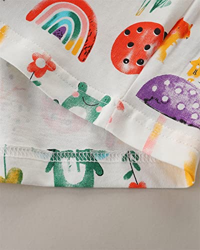 Image of HILEELANG Little Girls Cotton Dress Sleeveless Casual Summer Sundress Flower Printed Jumper Skirt